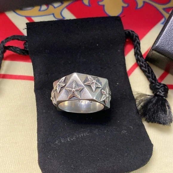 Chrome Hearts Pentagram Design Silver Ring Men - Picture 2 of 6
